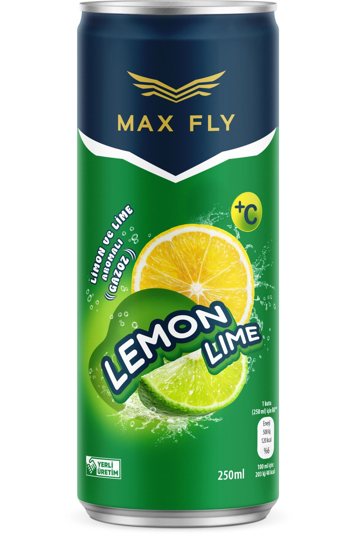 Max Fly Limon Lime Aromalı Gazoz 250 ml 12 adet