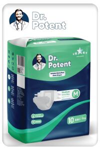 Dr.Potent Medium (M) Beden Bel Bantlı Orta Boy Hasta Bezi 10 Adet
