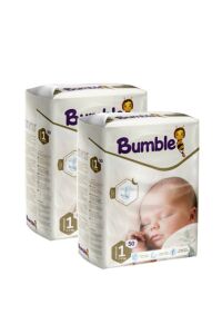 Bumble Yenidoğan Bebek Bezi 1 Beden 2-5 Kg Eko Paket 2'li 100 Adet