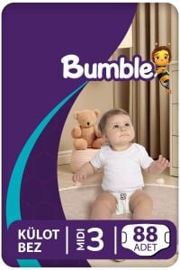 Bumble 3 Numara Midi Külot Bebek Bezi – 88 Adet | 4-9 Kg