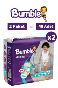 Bumble XXLarge Külot Bebek Bezi 7 Beden 19+ Kg Eko Paket 2'li 48 Adet