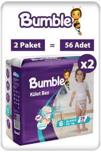 Bumble 6 Numara XLarge Külot Bebek Bezi 56 Adet | 15 Kg