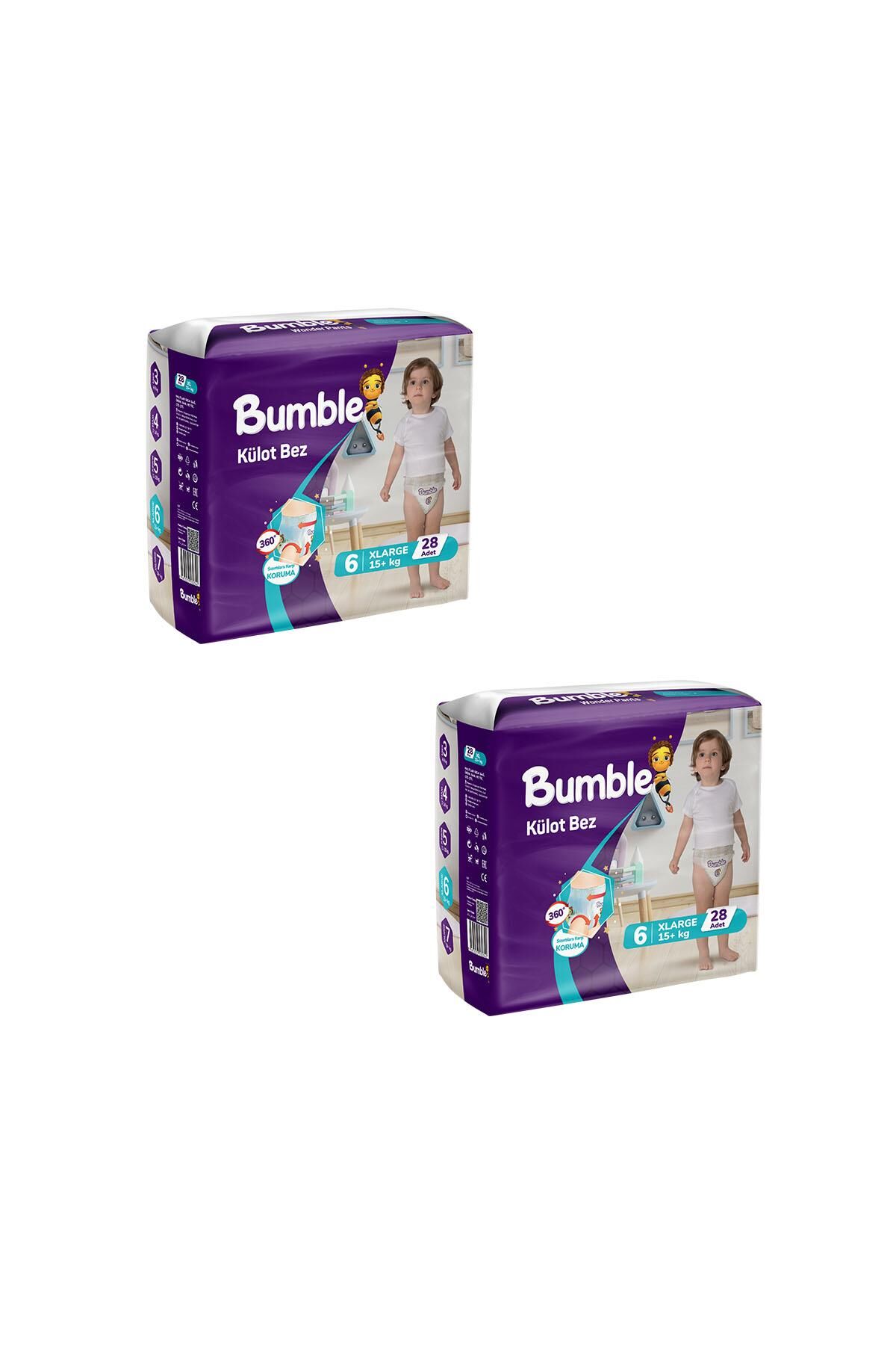 Bumble XLarge Külot Bebek Bezi 6 Beden 15+ Kg Eko Paket 2'li 56 Adet