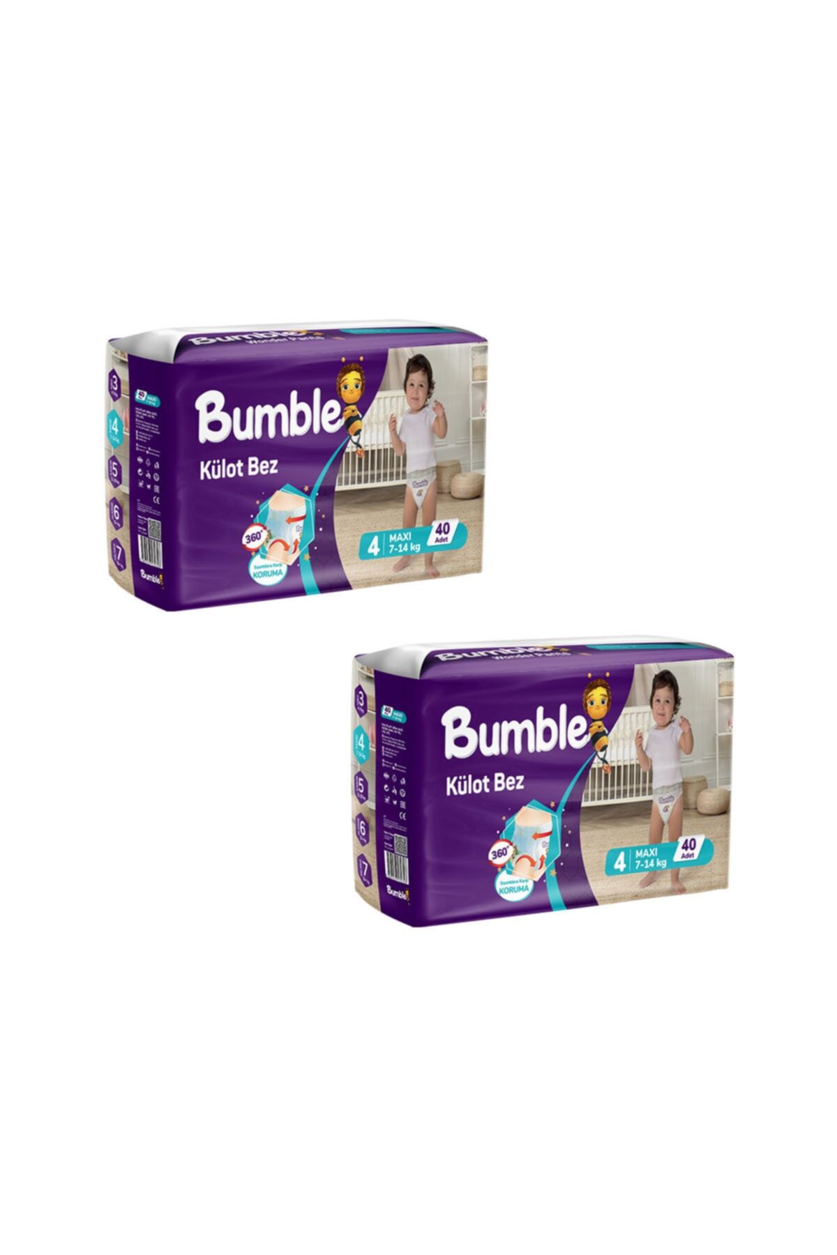 Bumble Maxi Külot Bebek Bezi 4 Beden 7-14 Kg Eko Paket 2'li 80 Adet