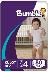 Bumble 4 Numara Maxi Külot Bebek Bezi 80 Adet | 9-14 Kg
