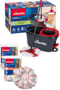 Vileda Turbo 2in1 Pedallı Temizlik Seti + 3in1 Mikrofiber Yedek Paspas x 2 Adet