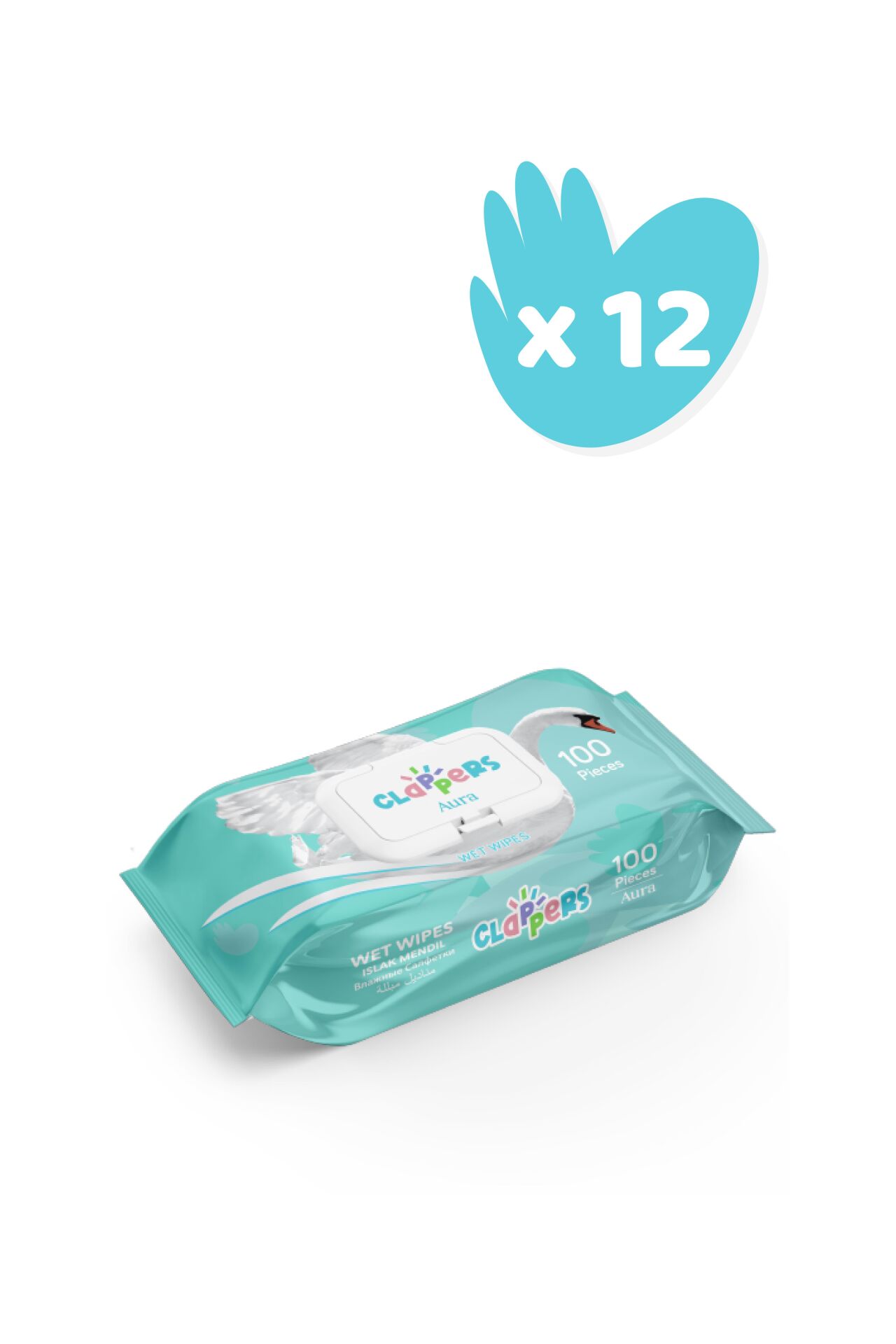 CLAPPERS Aura Islak Mendil 100 Yaprak 12'li Paket