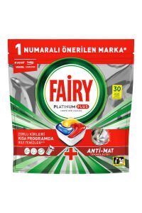 Fairy Platinum Plus Limon Hepsi Bir Arada Bulaşık Makinesi Tabletleri, 30 Tablet