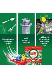 Fairy Platinum Plus Limon Hepsi Bir Arada Bulaşık Makinesi Tabletleri, 30 Tablet