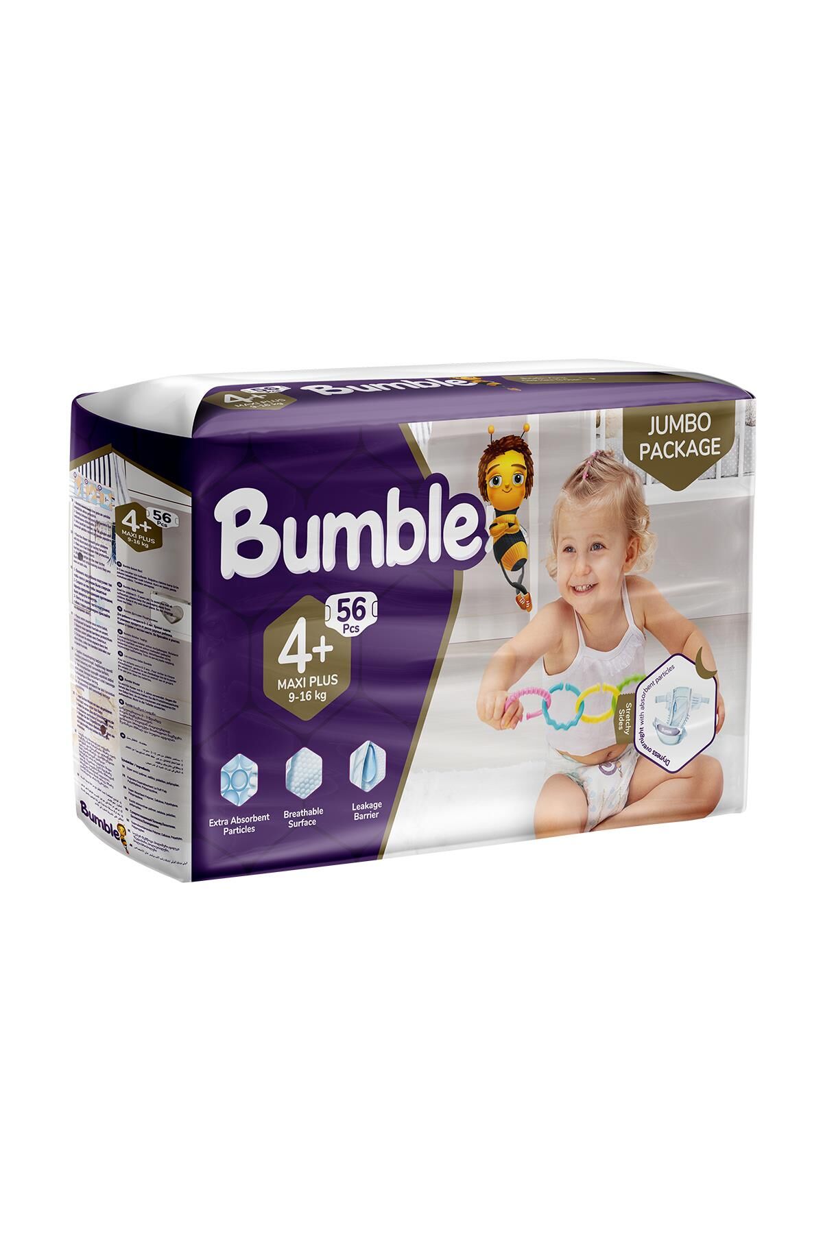 BUMBLE ÇOCUK BEZİ JUMBO PAKET NO:4+ (9x16) 56LIx4