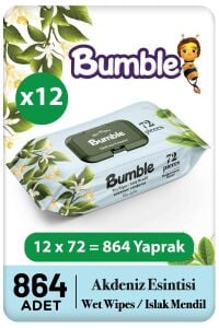 Bumble Akdeniz Esintisi Islak Mendil 72 Yaparak 12'Lİ Paket