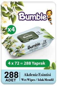 Bumble Islak Mendil Akdeniz Esintisi 72 Yaprak 4'lü Paket