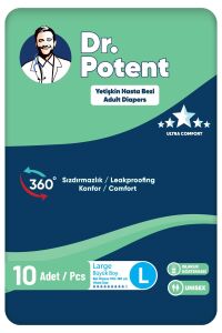 Dr.Potent Bel Bantlı Yetişkin Bezi L Beden (Büyük Boy) 10 Adet