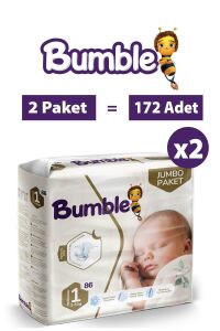 Bumble 1 Numara (2-5) Kg Yenidoğan Bebek Bezi Jumbo Paket 172 Li