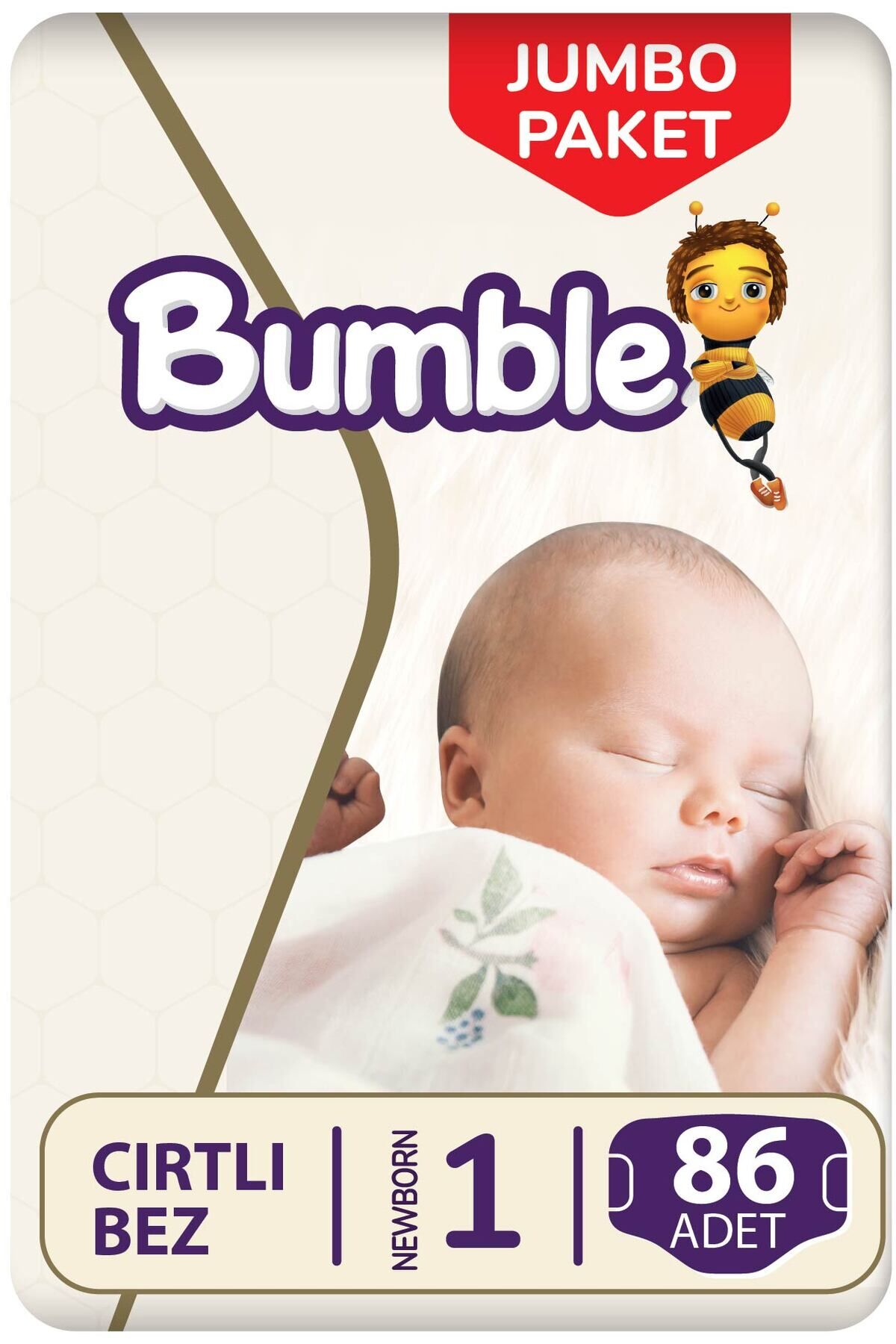 Bumble Yenidoğan Bebek Bezi 1 Beden 2-5 Kg Jumbo Paket 86 Adet