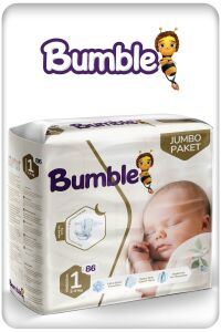 Bumble Yenidoğan Bebek Bezi 1 Beden 2-5 Kg Jumbo Paket 86 Adet