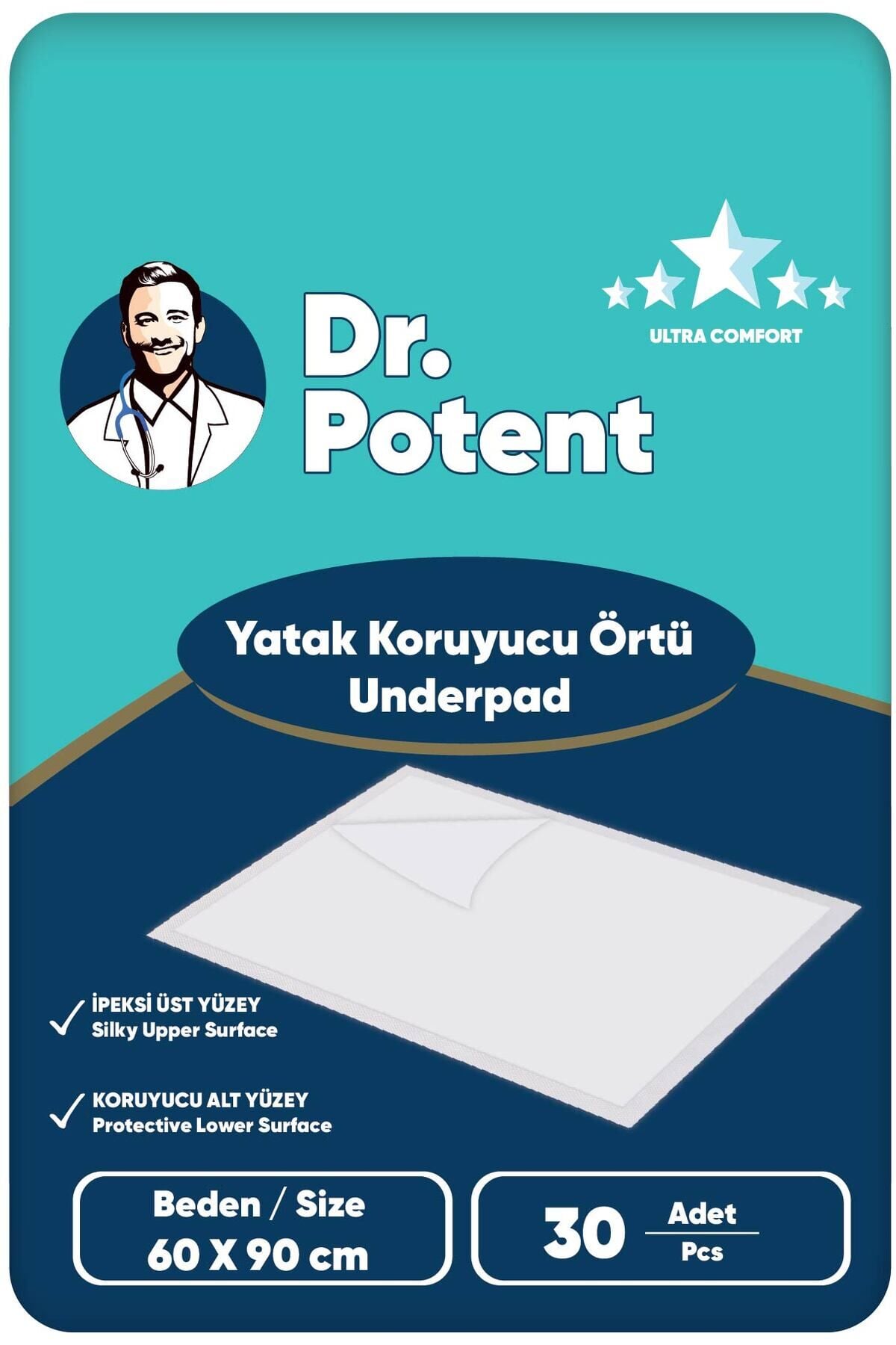Dr.Potent Yatak Koruyucu Örtü 30 Adet (60X90cm)