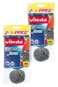 Vileda Glitzi Inox Paslanmaz Çelik Bulaşık Teli 3 Al 2 Öde x 2 Paket
