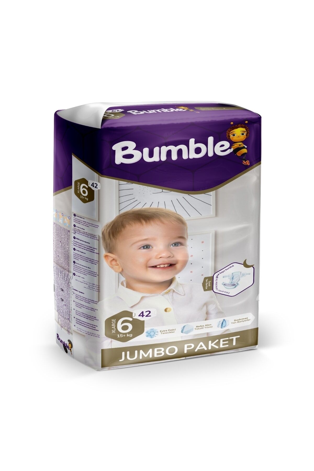 Bumble XLarge Bebek Bezi 6 Beden 15+ Kg Jumbo Paket 42 Adet