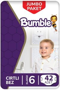 Bumble 6 Numara XLarge Bebek Bezi Jumbo Paket 42 Adet | 15+ Kg
