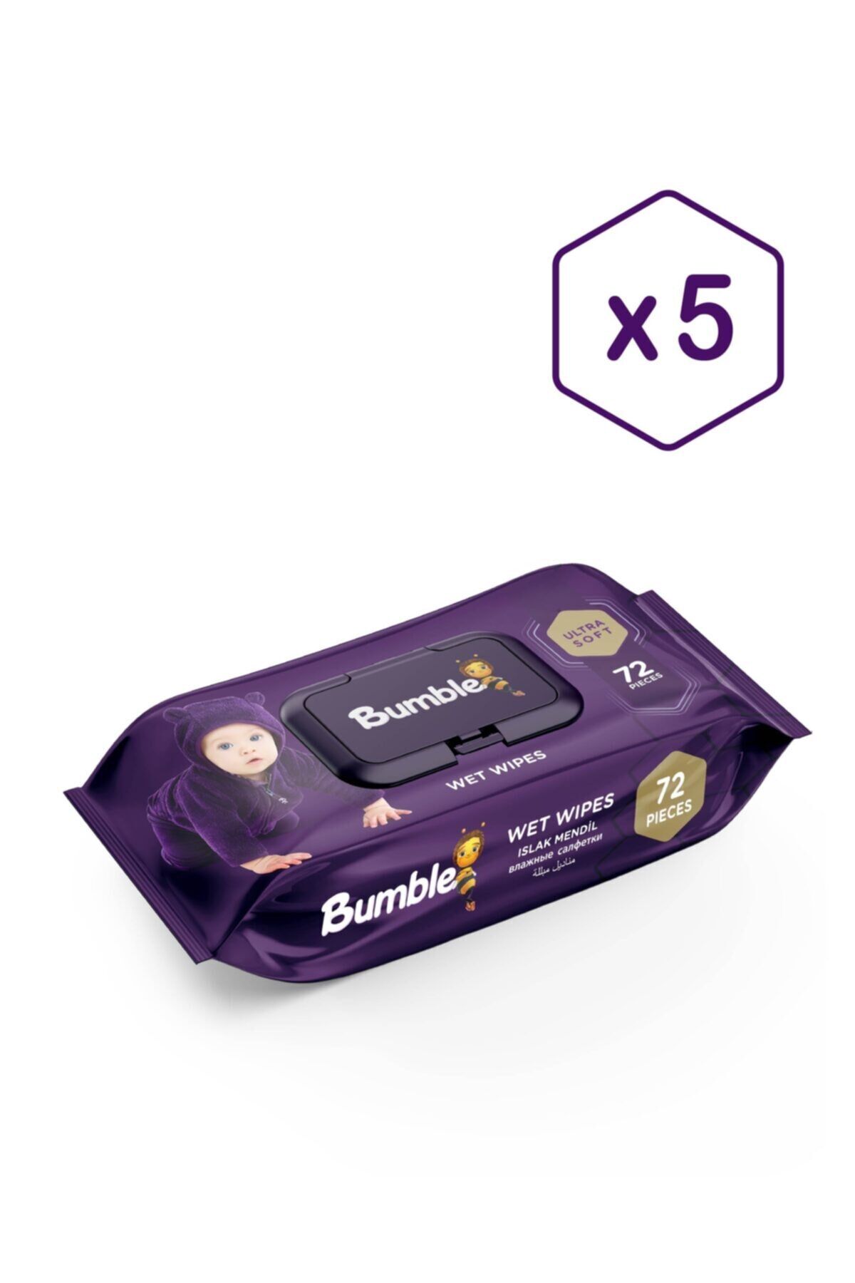 BUMBLE BABY ISLAK MENDİL 72 YAPRAK 5'Lİ PAKET