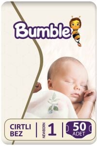 Bumble 1 Numara Yeni Doğan Bebek Bezi Eko Paket 50 Adet | 2-5 Kg