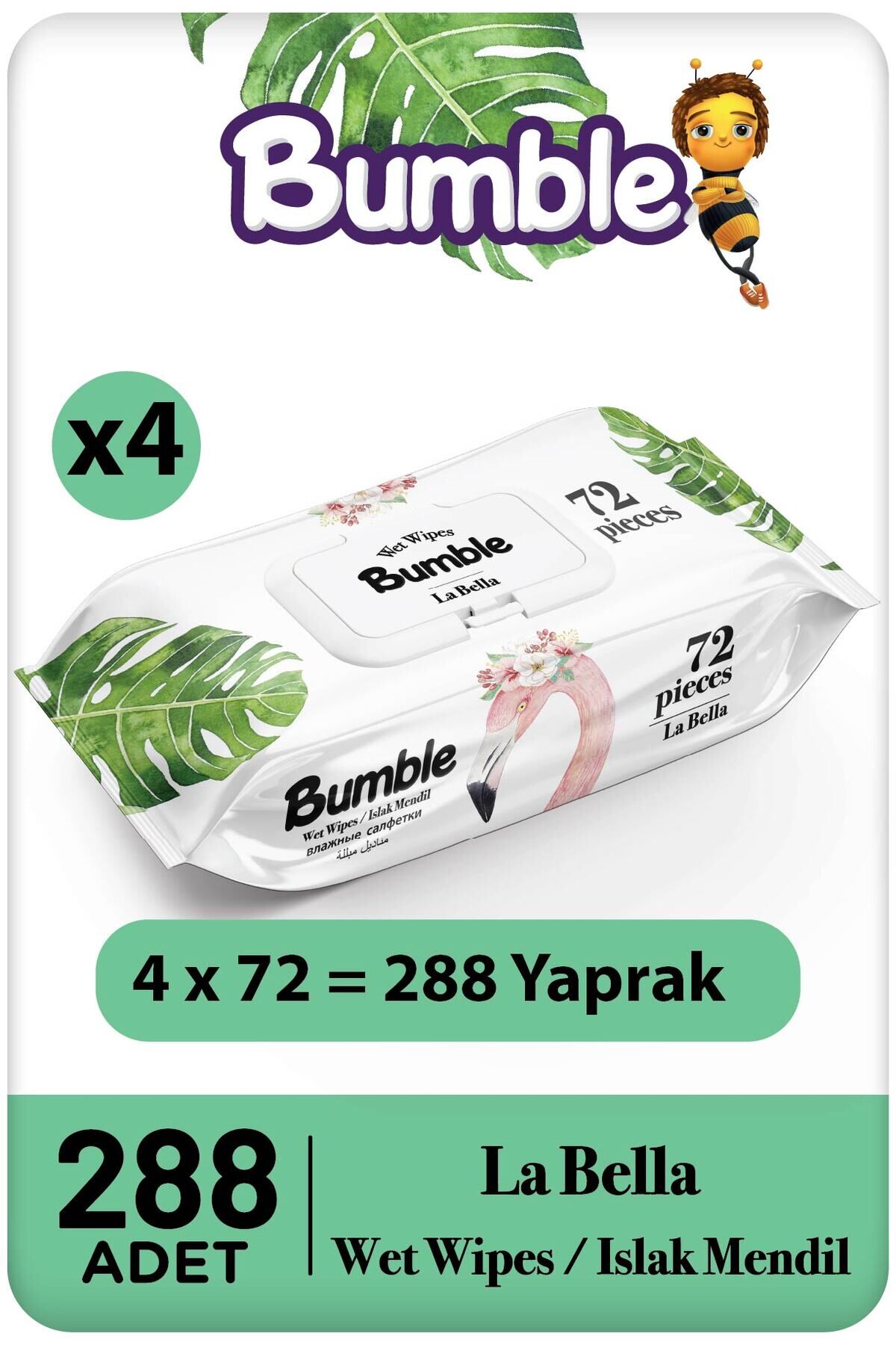 Bumble La Bella Islak Mendil 72'li Paket 4'lü