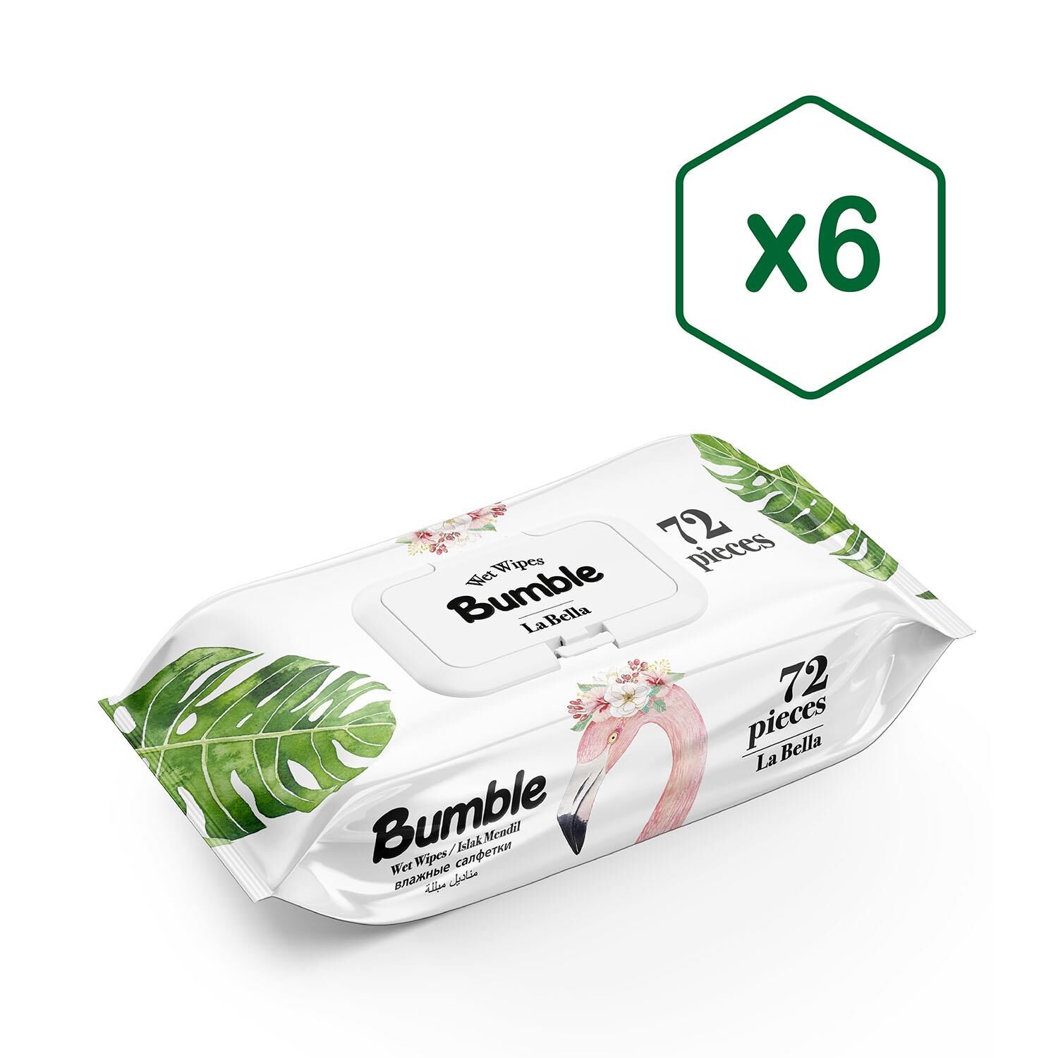BUMBLE LA BELLA ISLAK MENDİL 72 YAPRAK 6'LI PAKET