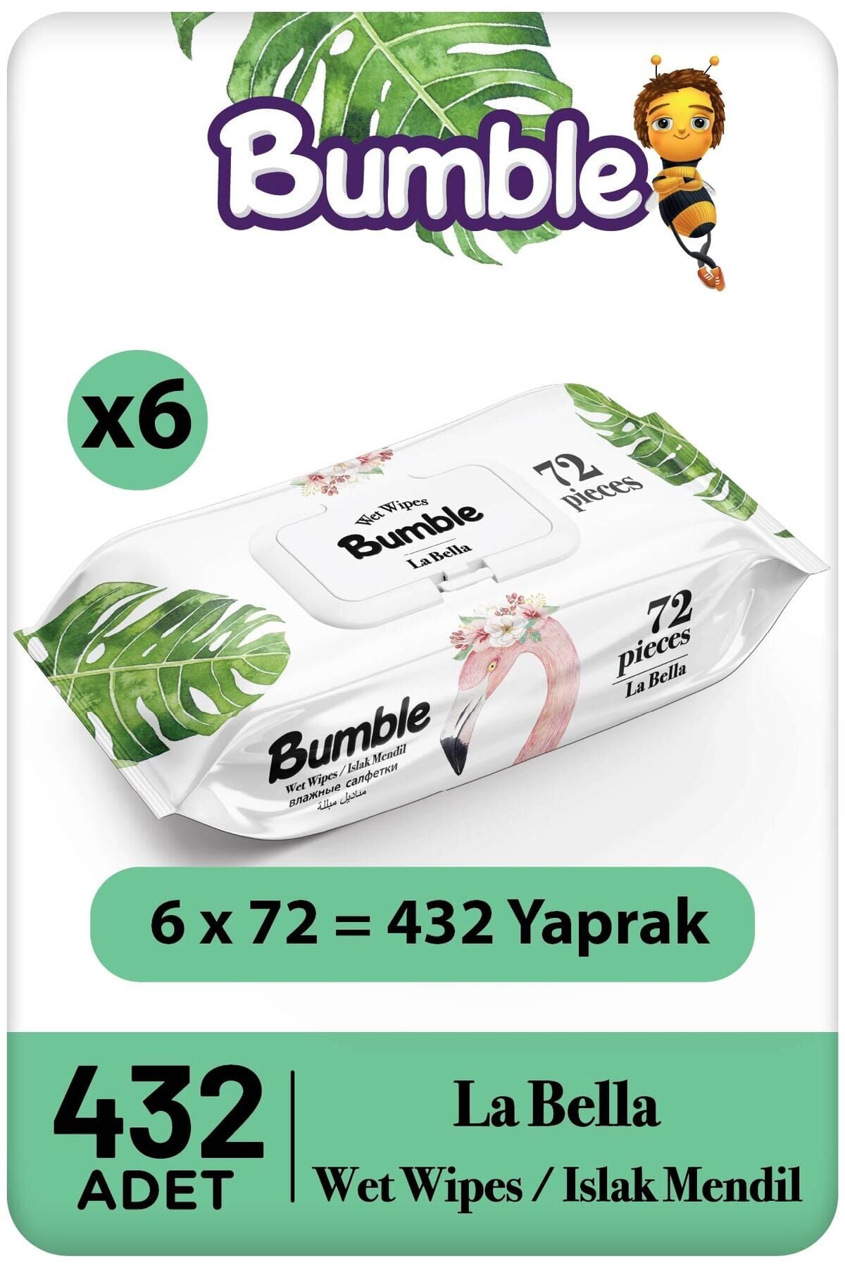 Bumble La Bella Islak Mendil 72'li Paket 6'lı