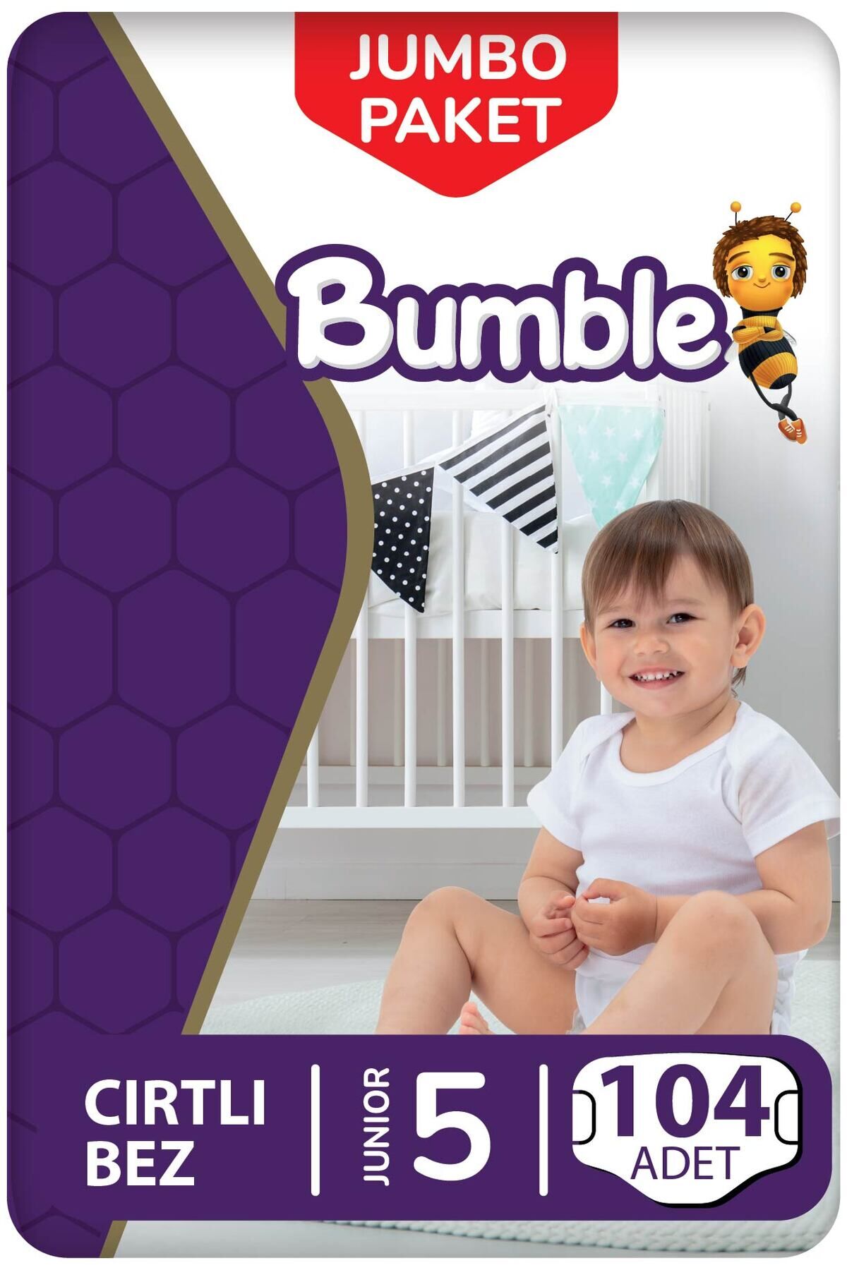 Bumble 5 Numara Junior Bebek Bezi Jumbo Paket 104 Adet | 11-18 Kg