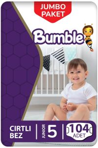 Bumble 5 Numara Junior Bebek Bezi Jumbo Paket 104 Adet | 11-18 Kg