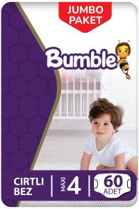 Bumble 4 Numara Maxi Bebek Bezi Jumbo Paket  7-14 Kg 60 Adet