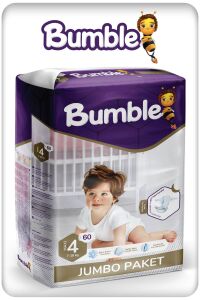 Bumble 4 Numara Maxi Bebek Bezi Jumbo Paket  7-14 Kg 60 Adet