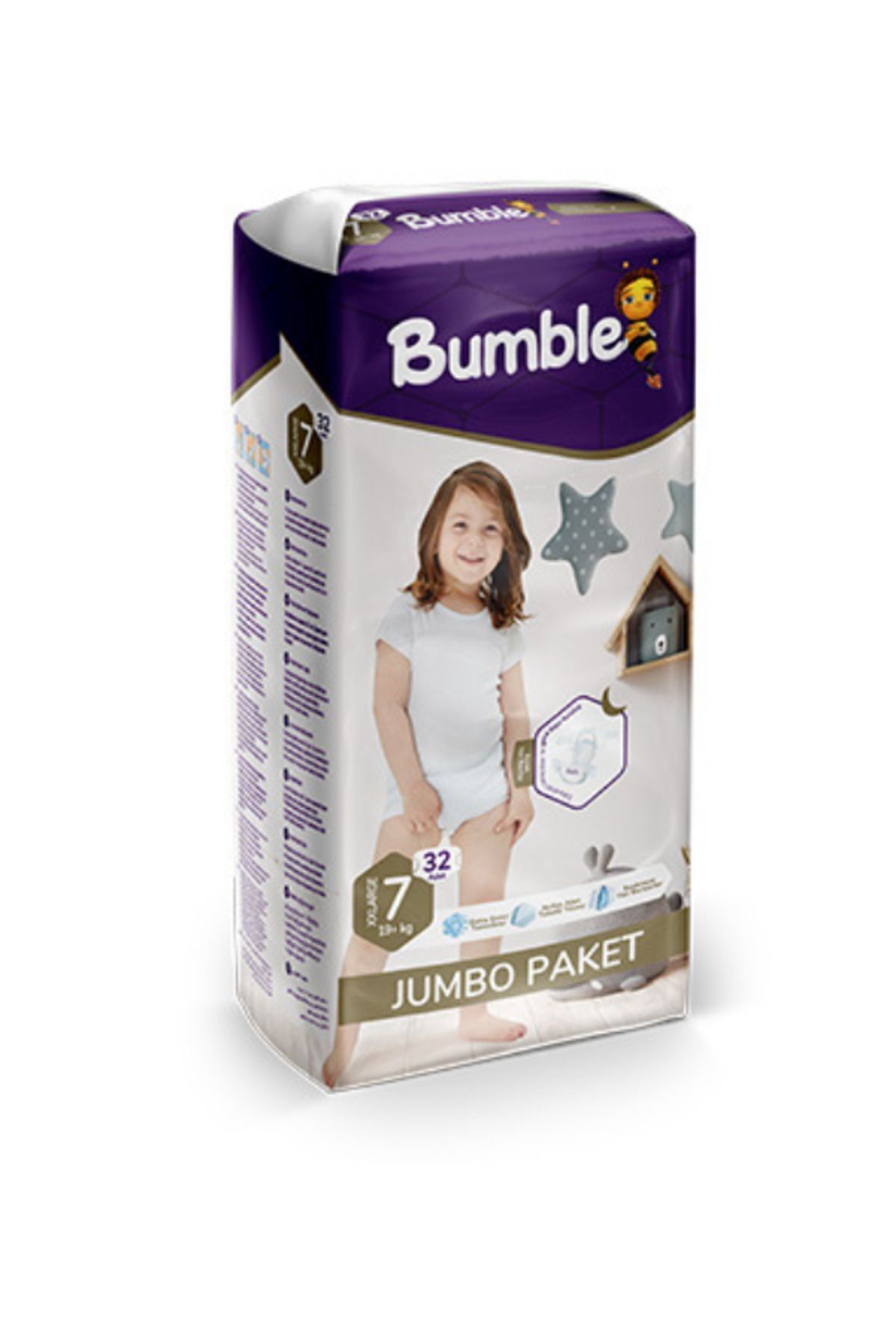 Bumble 7 Numara XLarge Bebek Bezi Jumbo Paket 32 ADET | 19+ Kg