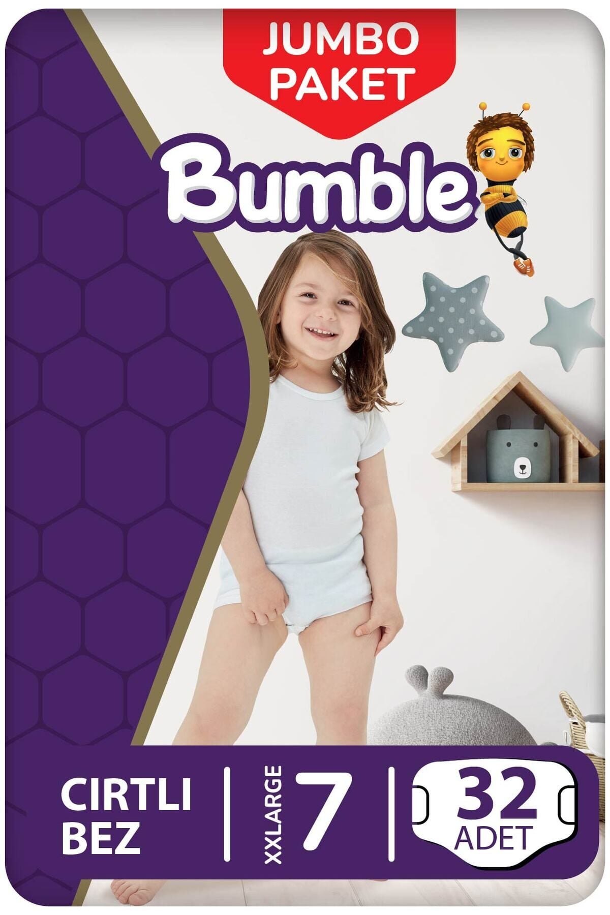 Bumble XXLarge Bebek Bezi 7 Beden 19+ Kg Jumbo Paket 32 Adet