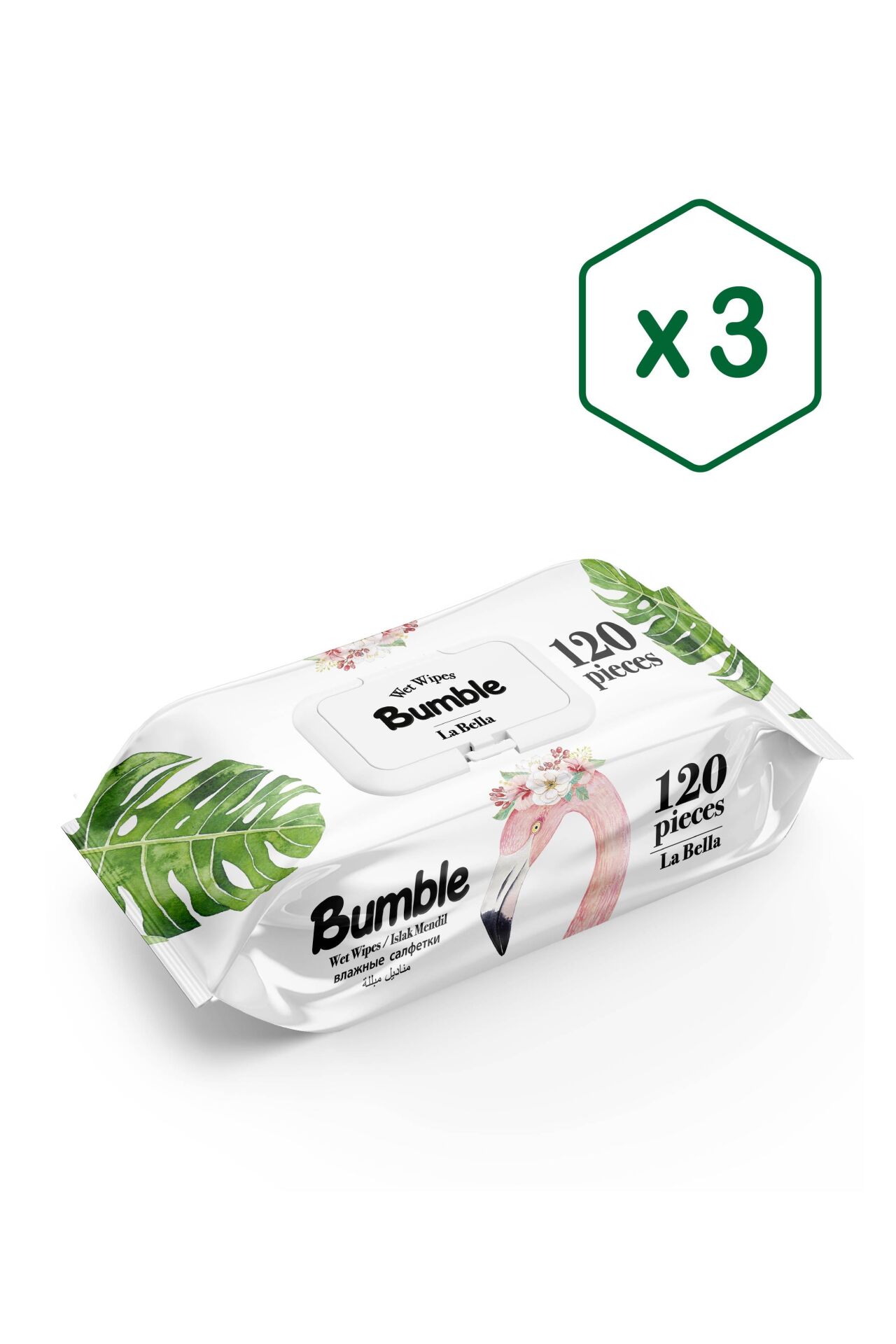 Bumble La Bella Islak Mendil 120'li Eko Paket 3'lü