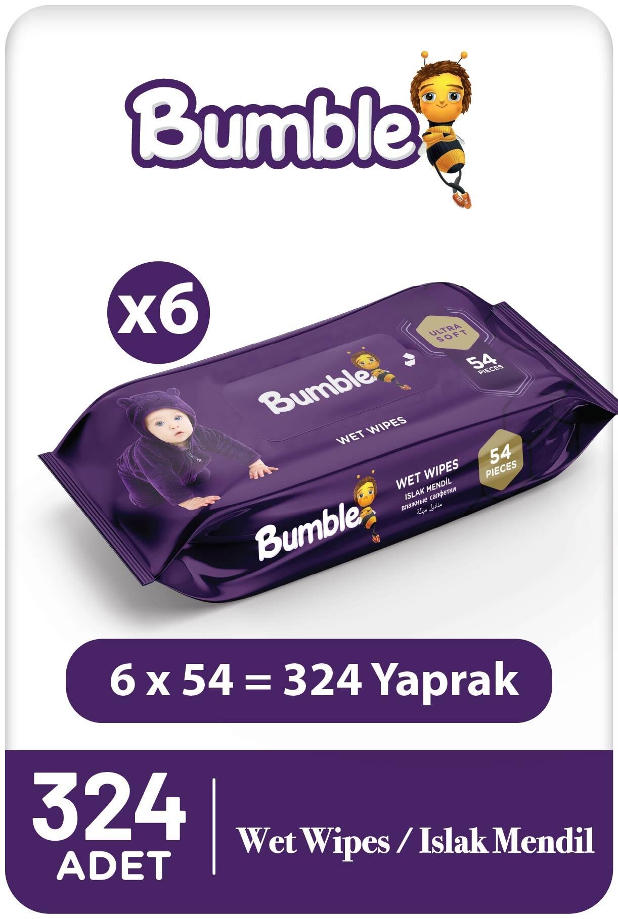 Bumble Baby Islak Mendil 54'lü Eko Paket 6'lı