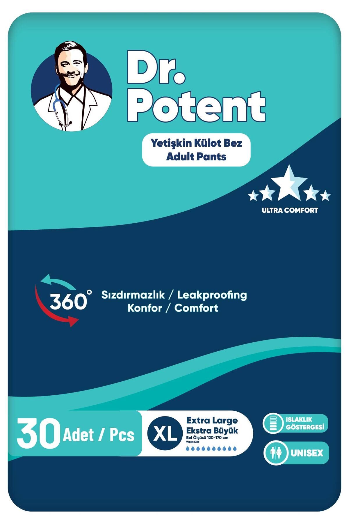 Dr.Potent Emici Külot XL Beden (Ekstra Büyük Boy) 30 Adet