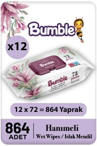 Hanımeli Islak Mendil 72'li Paket 12'li