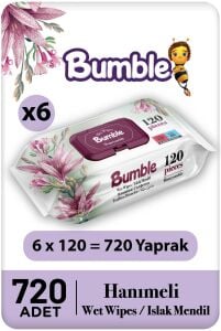 Bumble Hanımeli Islak Mendil 120'li Eko Paket 6'lı
