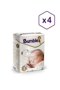 Bumble Yenidoğan Bebek Bezi 1 Beden 2-5 Kg Eko Paket 4'lü 200 Adet