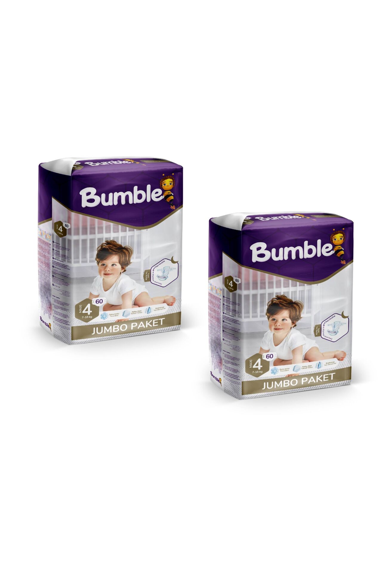 Bumble Maxi Bebek Bezi 4 Beden 7-14 Kg Jumbo Eko Paket 120 Adet