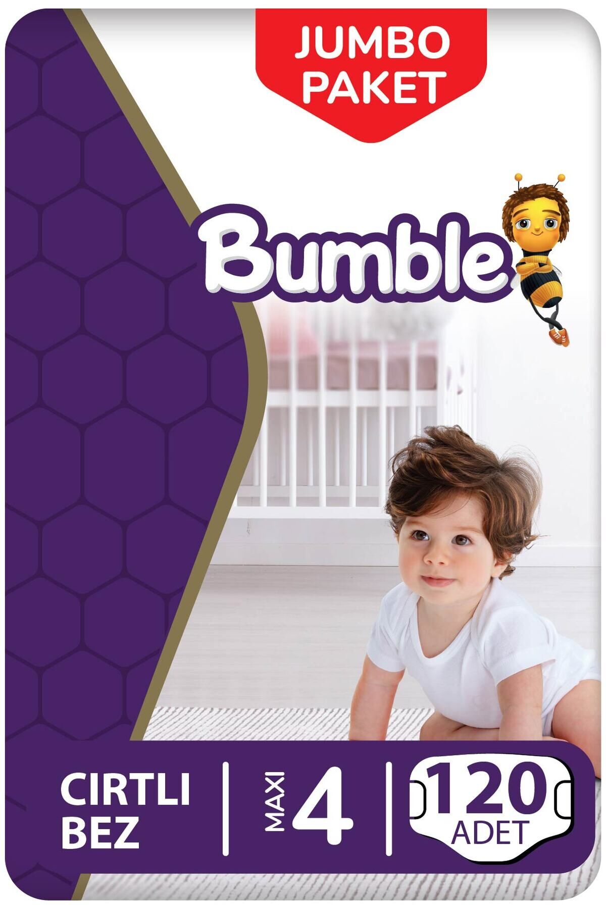 Bumble 4 Numara Maxi Bebek Bezi Jumbo Paket 120 Adet | 7-18 Kg