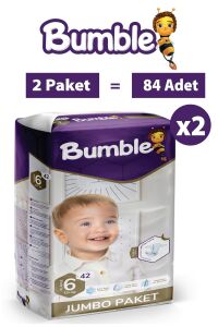 Bumble 6 Numara Xlarge Bebek Bezi Jumbo Paket 84 Adet | 15 Kg