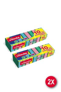 Vileda Rainbow Colors Renkli Temizlik Süngeri 10'lu x 2 Paket