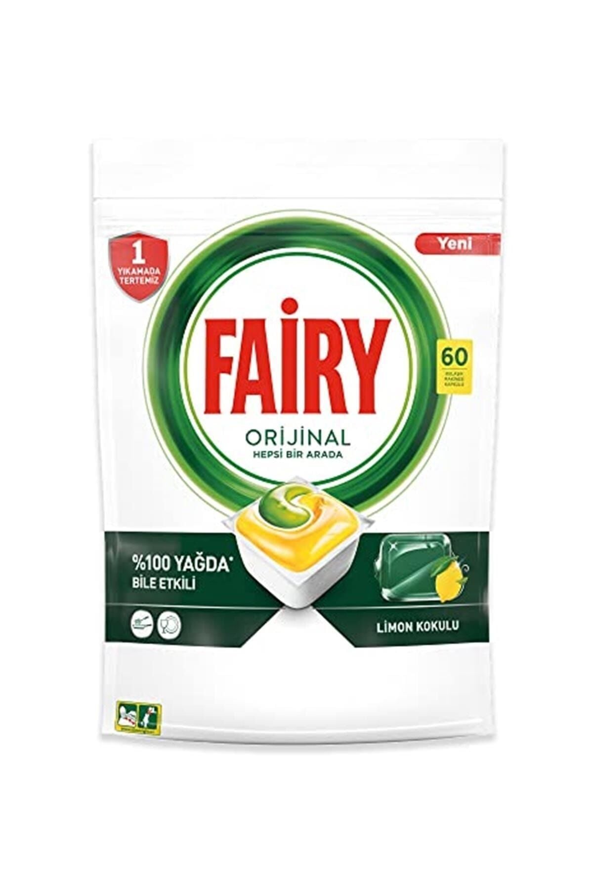 Fairy Hepsi Bir Arada 60 Yıkama Bulaşık Makinesi Deterjanı Kapsülü/tableti Limon Kokulu