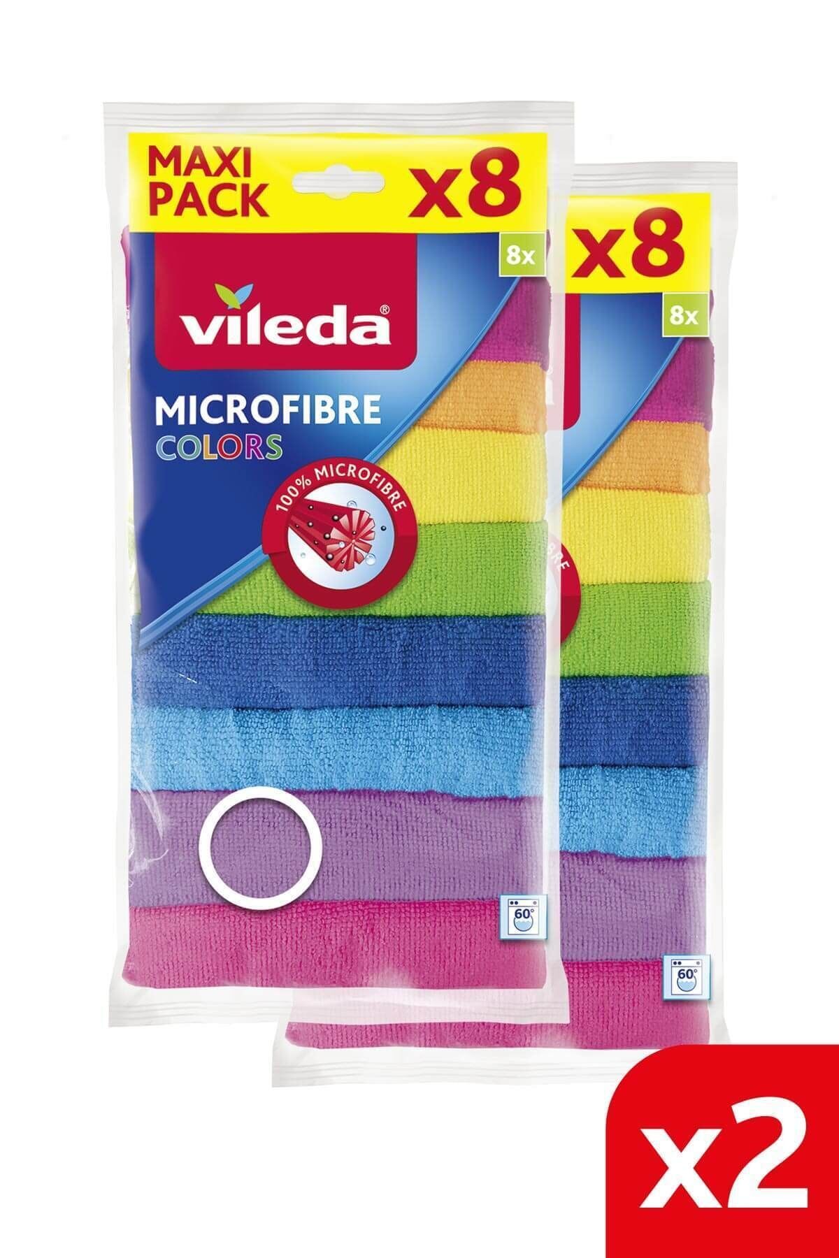 Vileda Mikrofiber Colors Renkli Temizlik Bezi 8'li x 2 Paket