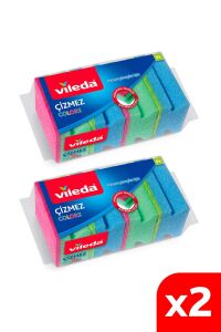 Vileda Çizmez Colors Renkli Temizlik Süngeri 4'lü x 2 Paket