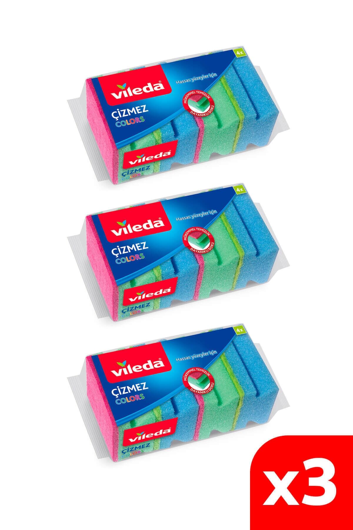 Vileda Çizmez Sünger 4'lü (x3 Adet)