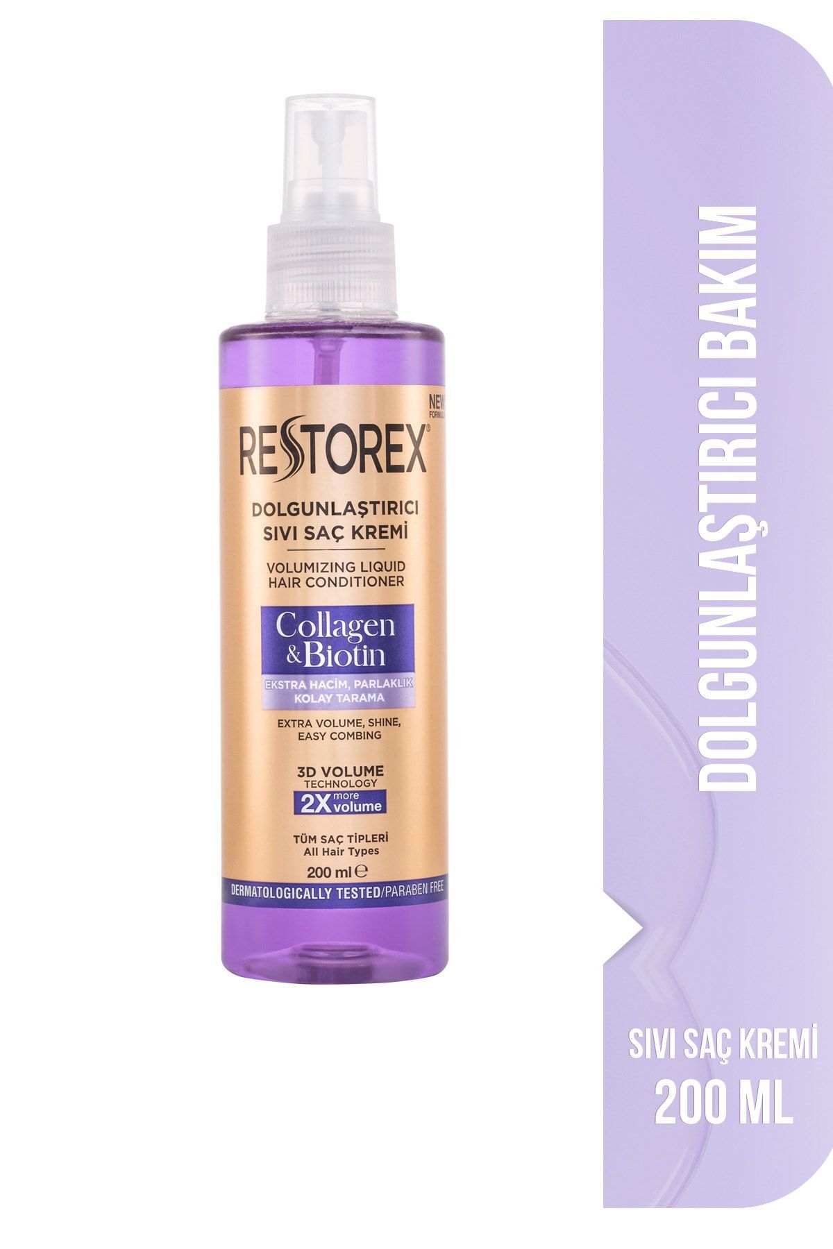 Restorex Dolgunlaştırıcı Sıvı Saç Kremi Kolajen & Biotin 200 Ml